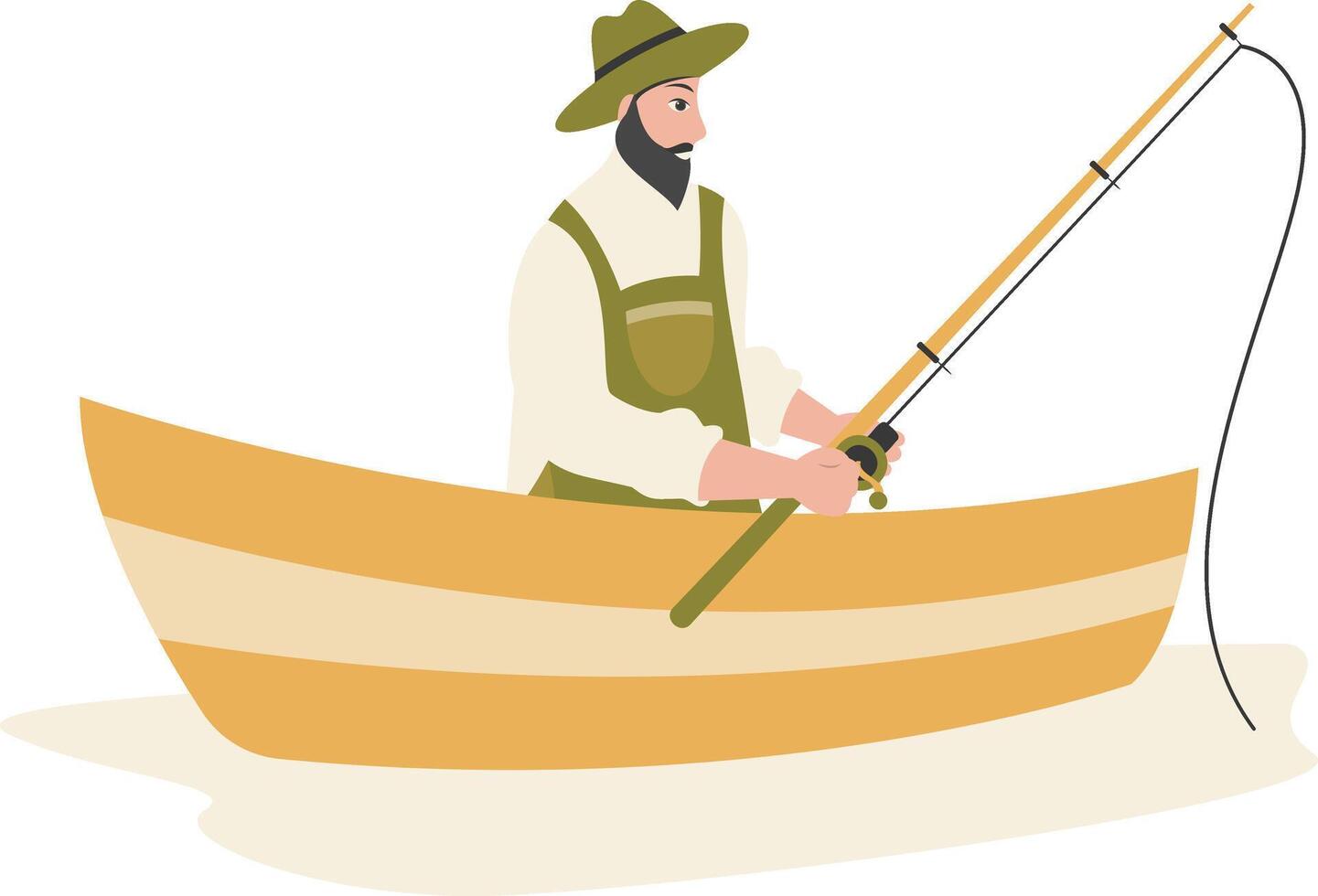Fisherman Character Illustration on White Background vector