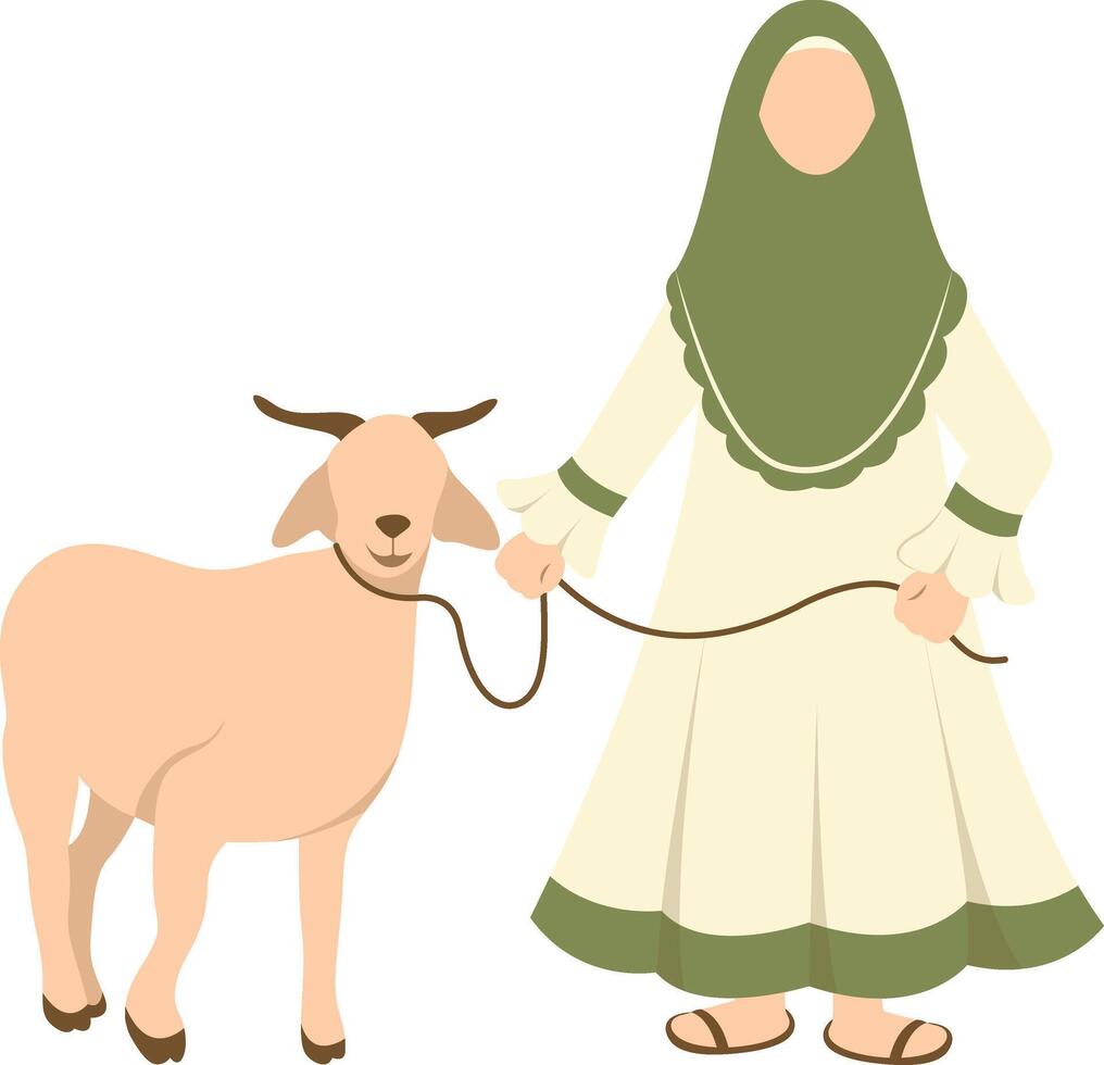 Eid Al Adha Character with Flat Cartoon Shape vector