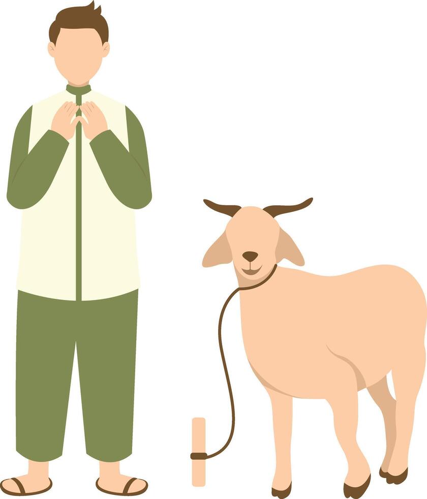 Eid Al Adha Character with Flat Design vector