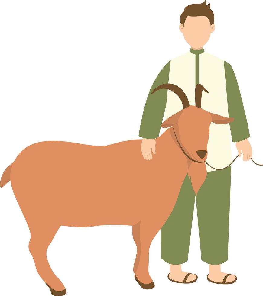 Eid Al Adha Character with Cartoon Shape. vector