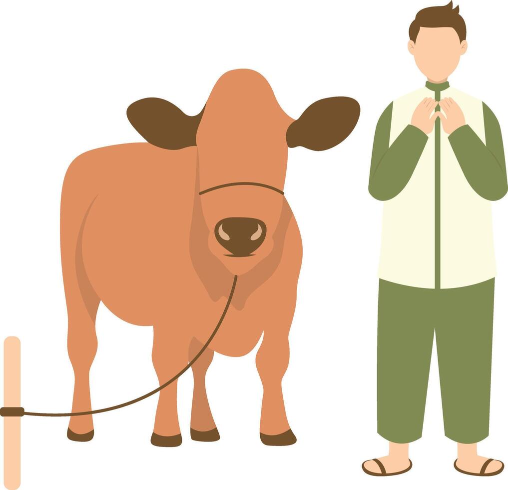 Eid Al Adha Character in Flat Cartoon Design. vector