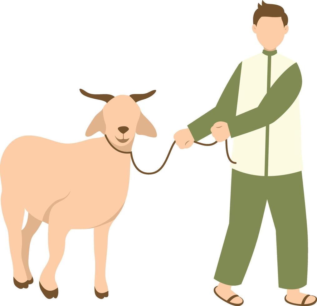 Eid Al Adha Character on White Background vector
