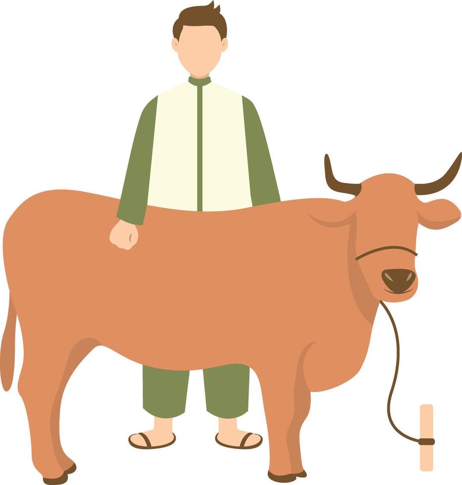 Eid Al Adha Character with Cartoon Shape vector