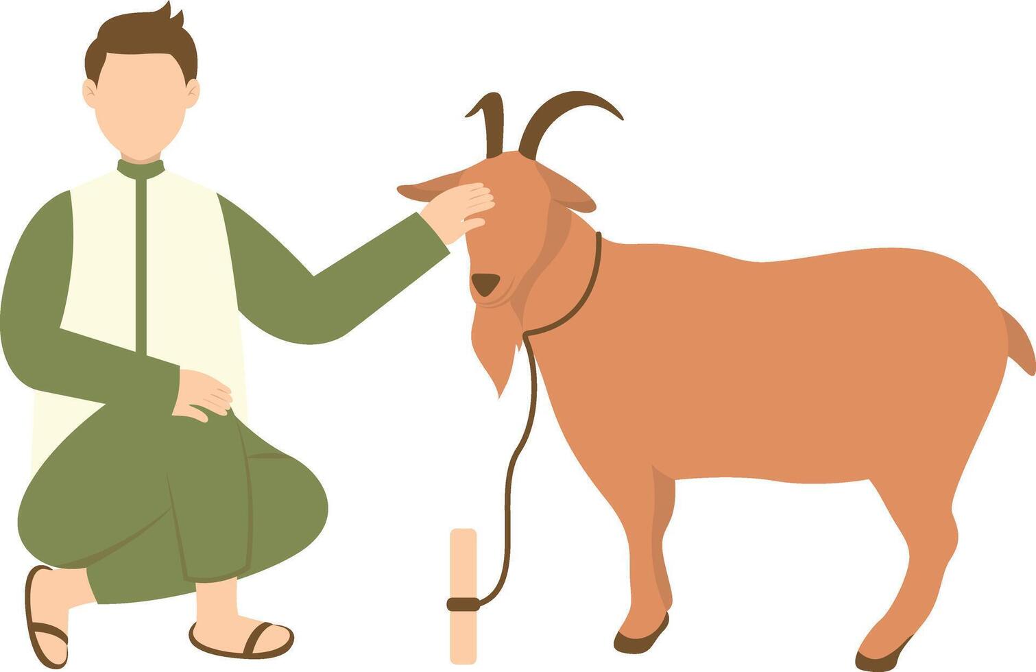 Eid Al Adha Character on White Background. vector