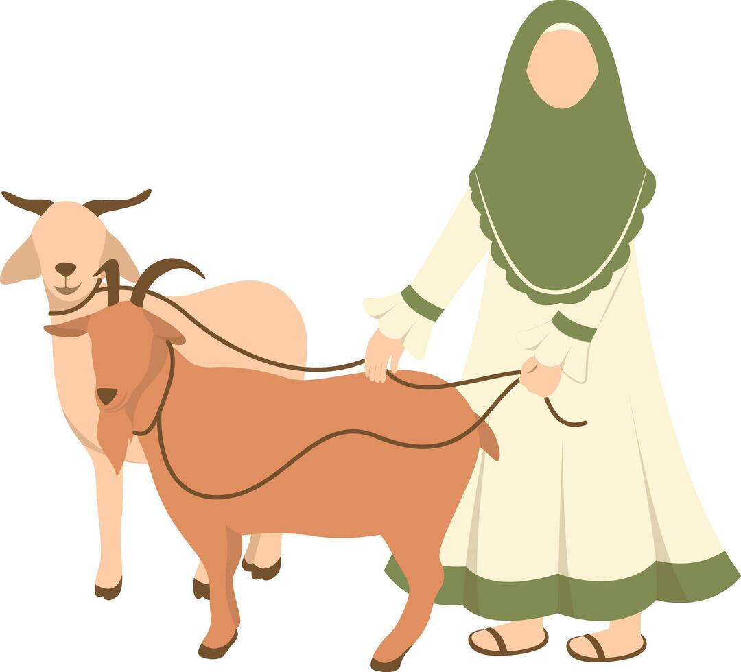 Eid Al Adha Character in Cartoon Design Style vector