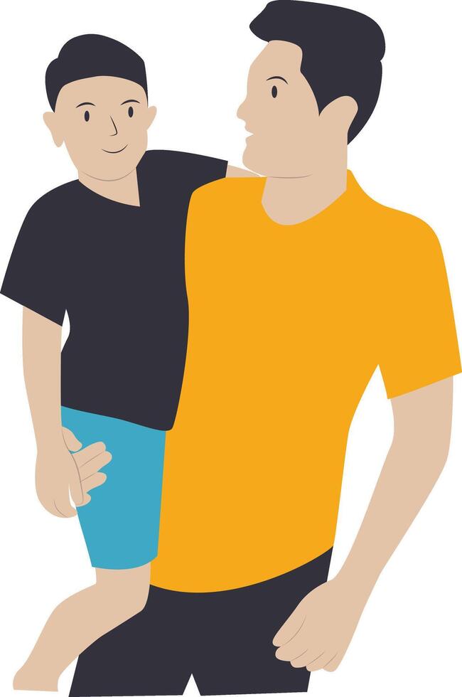 Dad and Son Character. vector