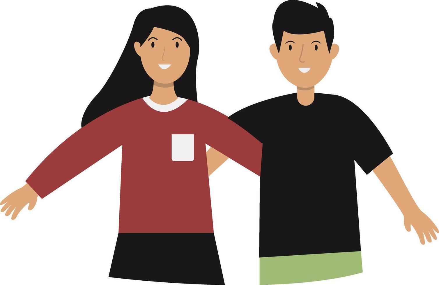 Boy and Girl Friendship Illustration vector