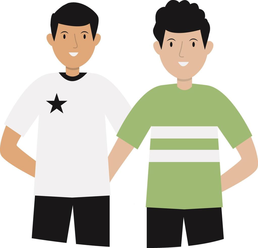 Male Friendship Illustration. vector