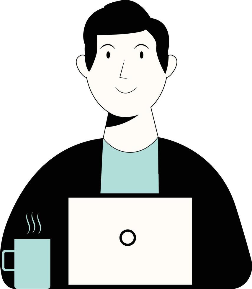 Hand Drawn Businessman Character. vector