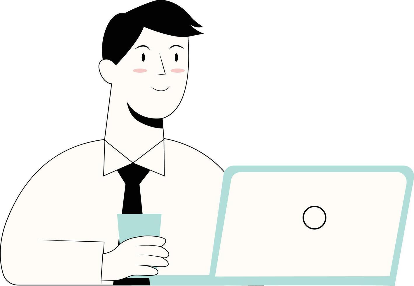Businessman Character Illustration with Flat Design. vector