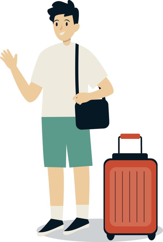 Woman Traveler Character with Cartoon Design vector