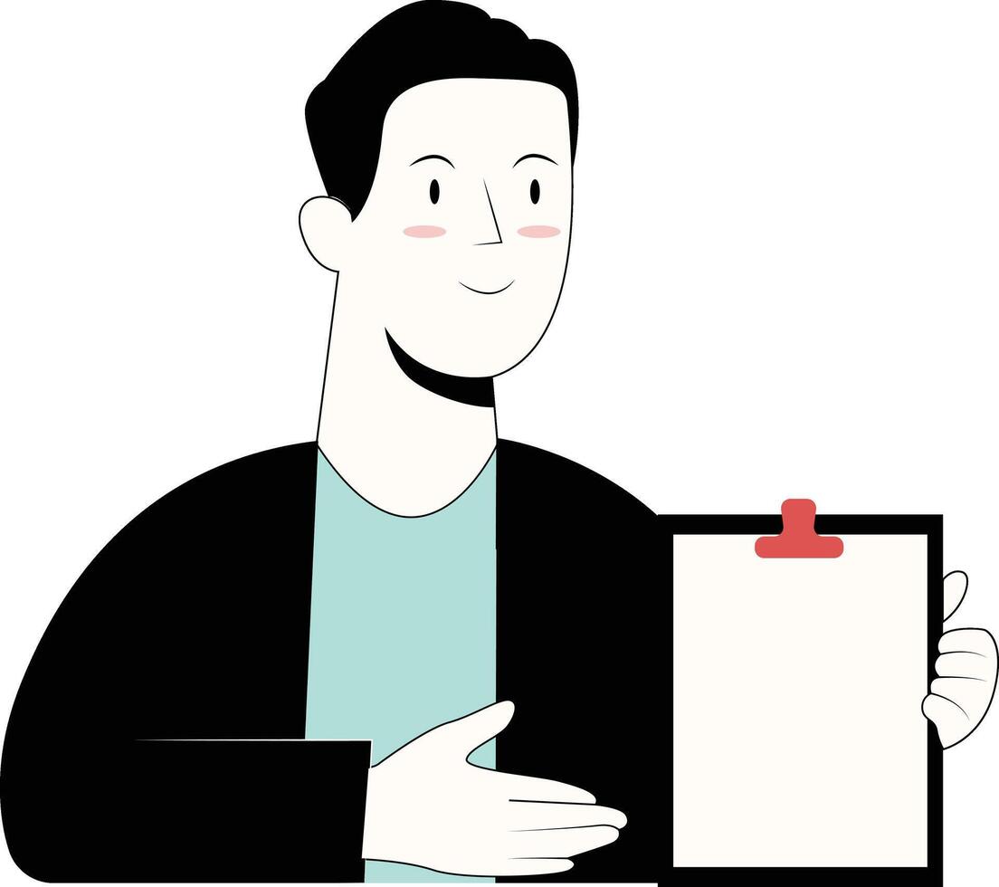 Businessman Character Illustration with Flat Design Concept vector