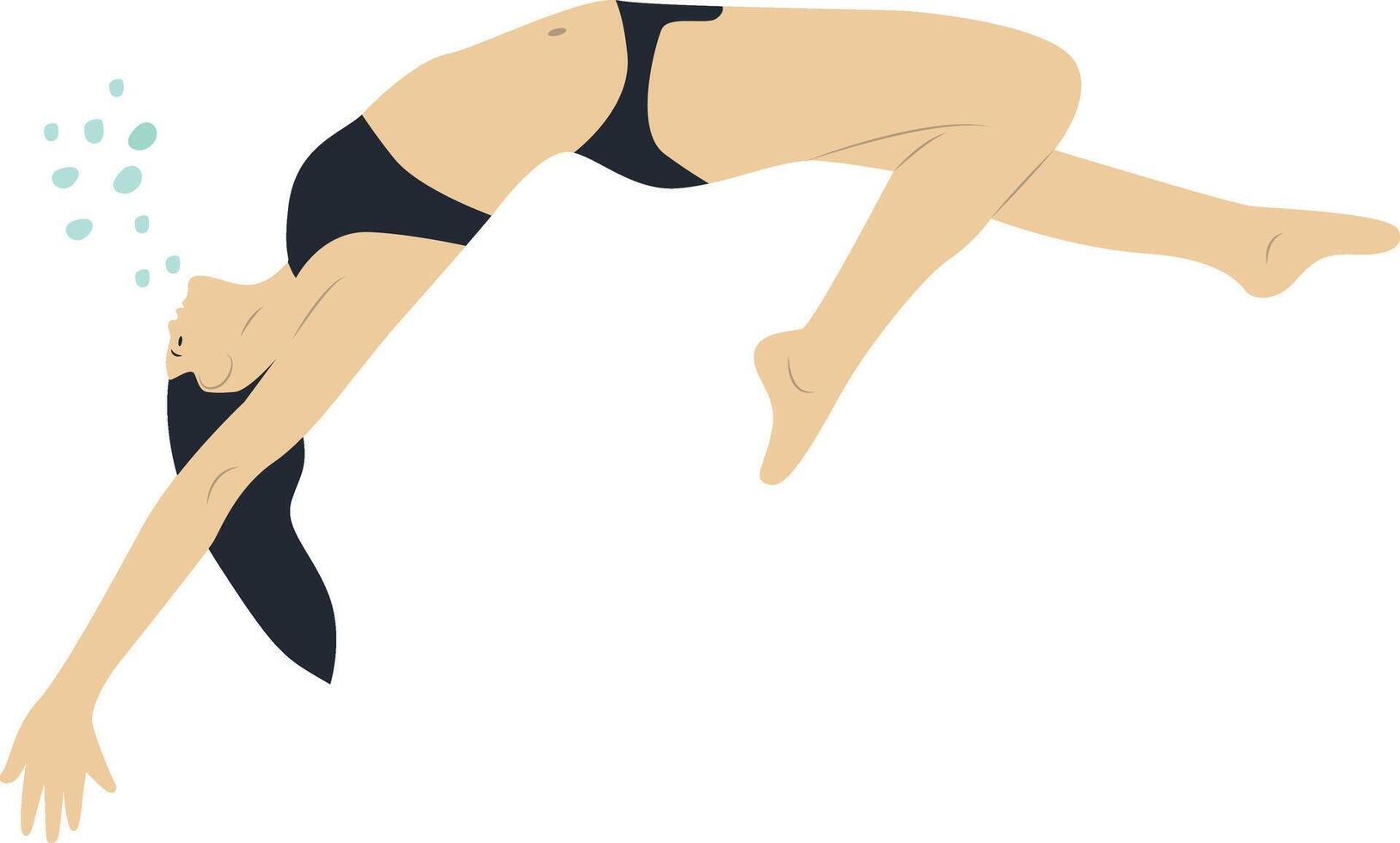 Athlete Swimming Character. vector