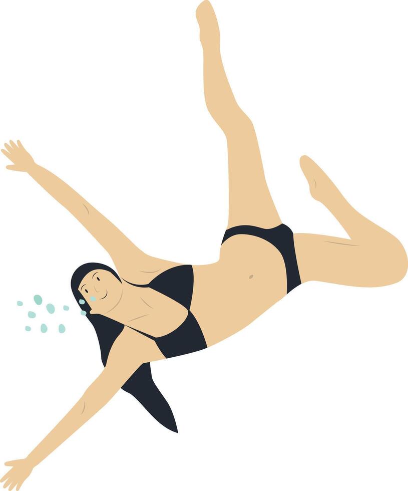 Athlete Swimming Character Isolated on White Background vector