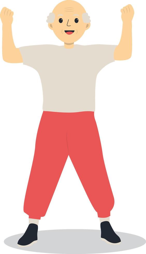 Old People Sport Activities in Flat Design. vector