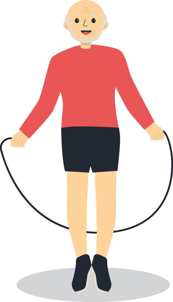 Old People Sport Activities with Cartoon Design. vector