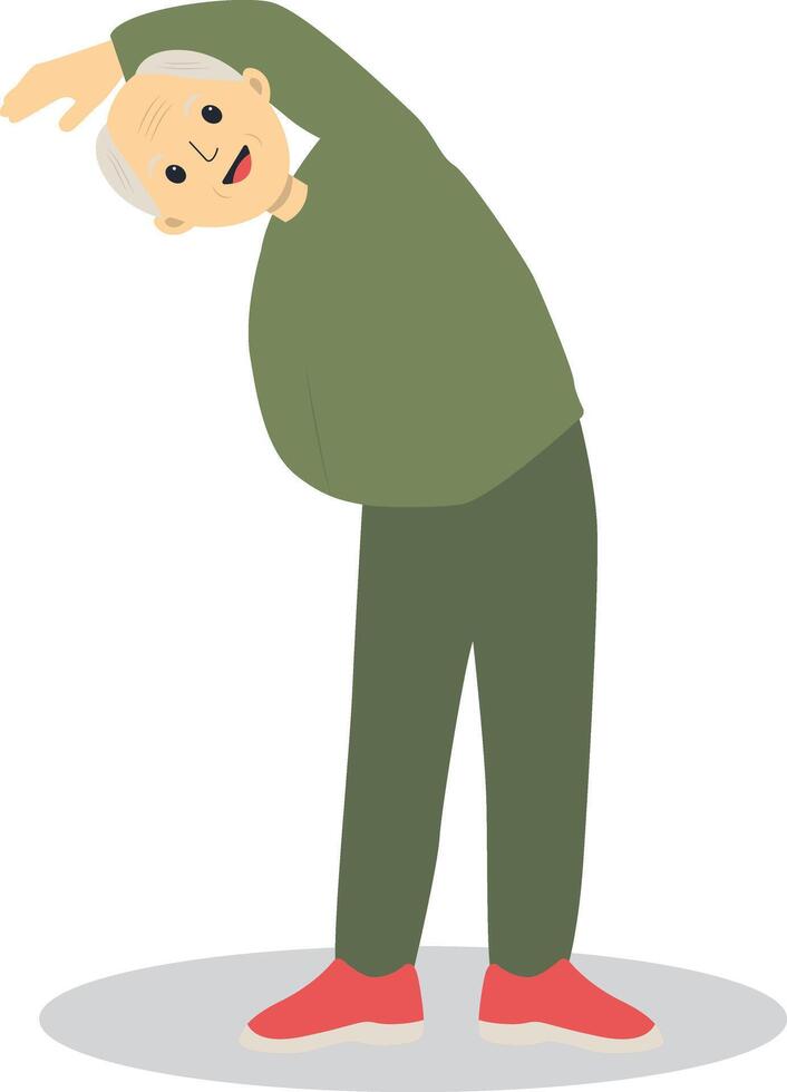 Old People Sport Activities in Flat Cartoon Design vector