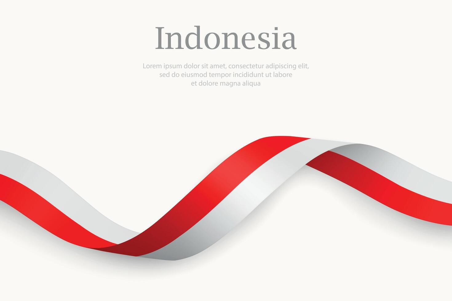 Indonesia flag on Waving ribbon design vector