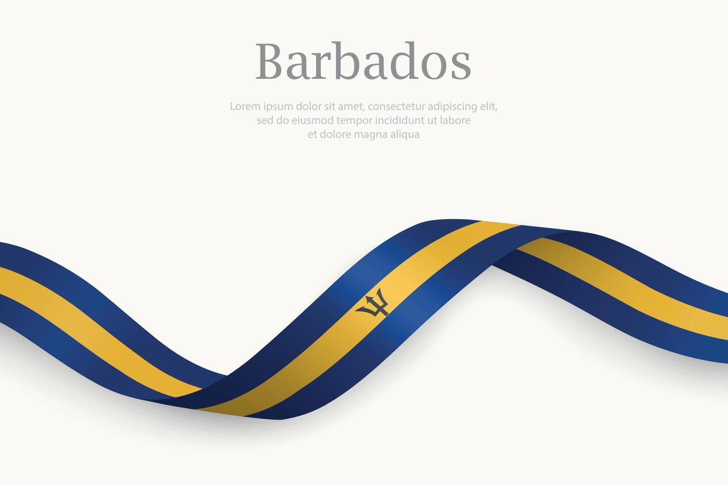 Barbados flag on Waving ribbon design vector