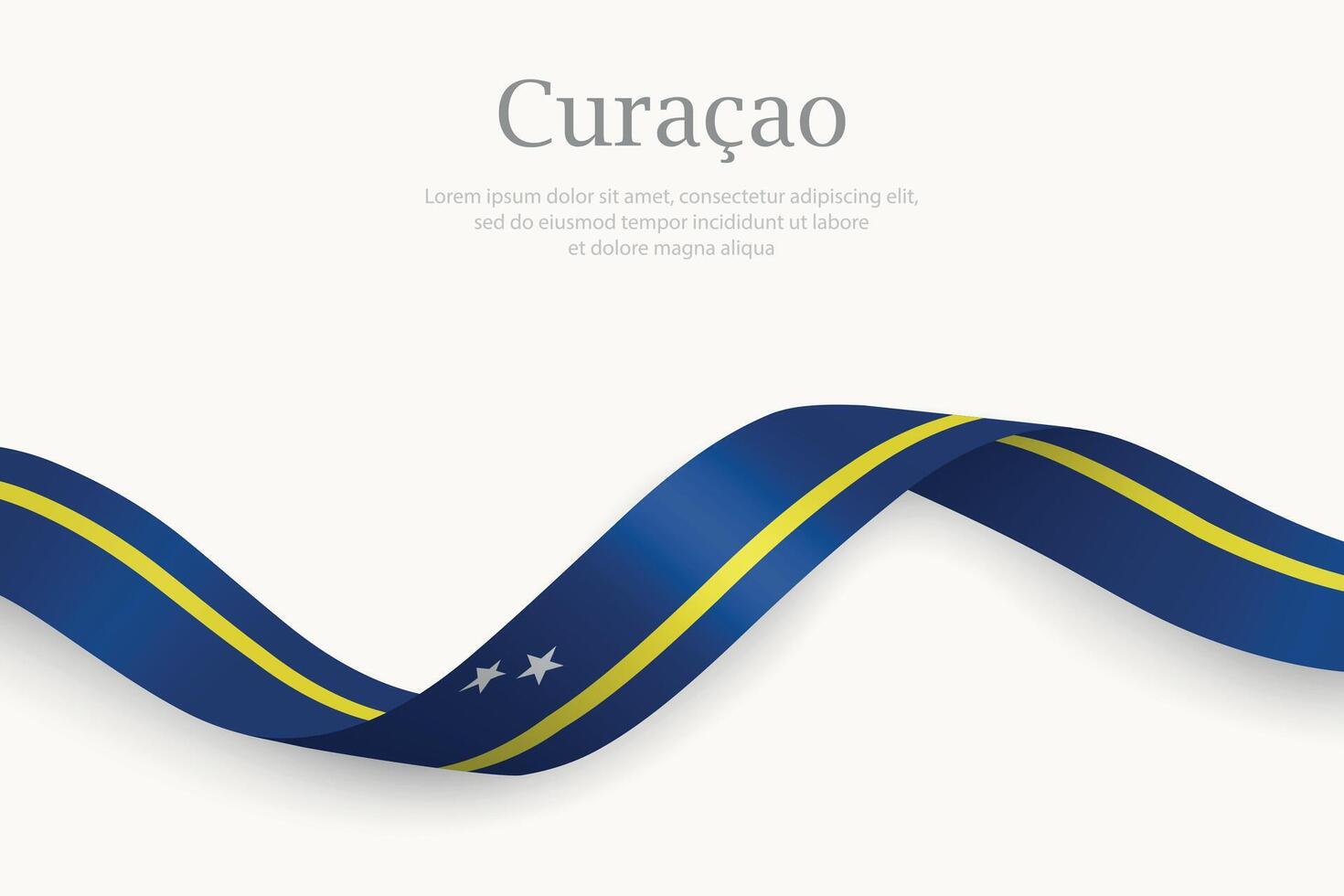 Curacao flag on Waving ribbon design vector