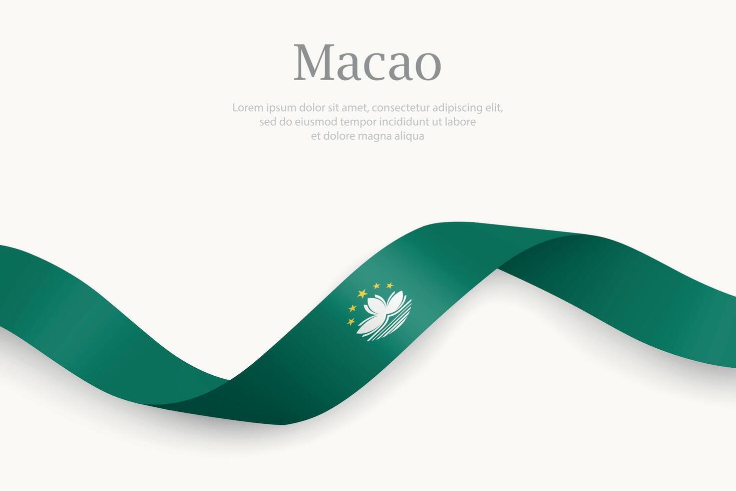 Macao flag on Waving ribbon design vector