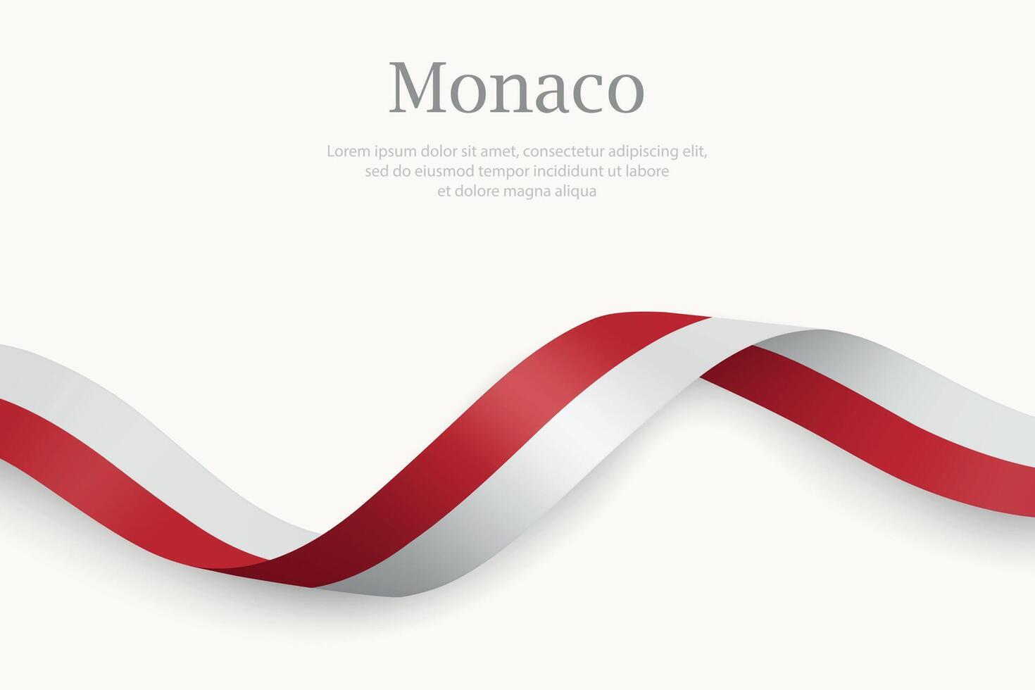 Monaco flag on Waving ribbon design vector