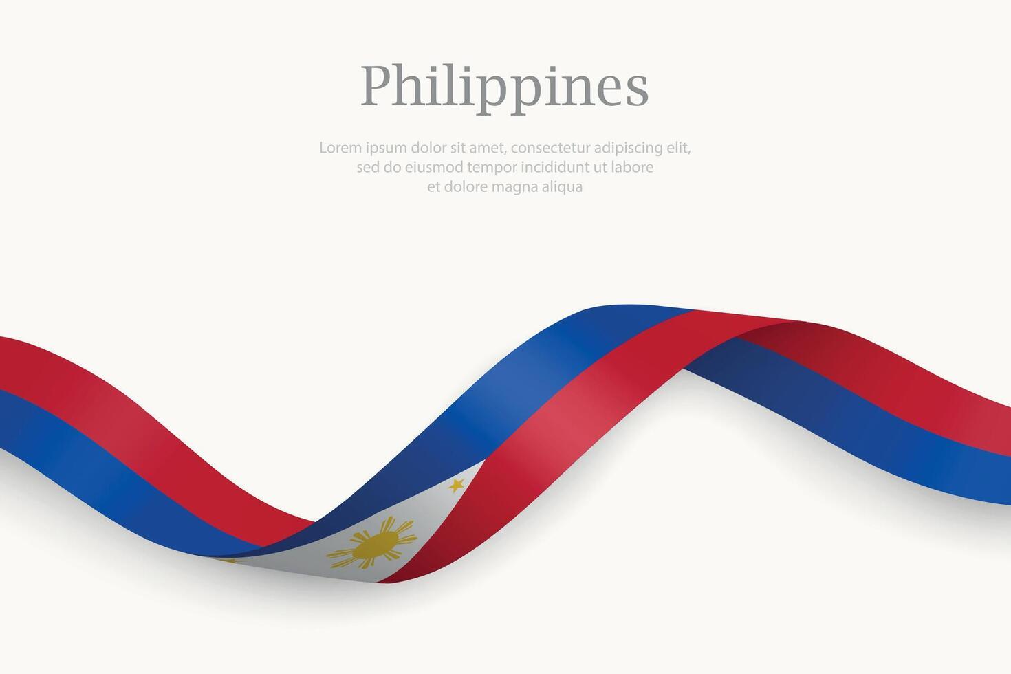 Philippines flag on Waving ribbon design vector