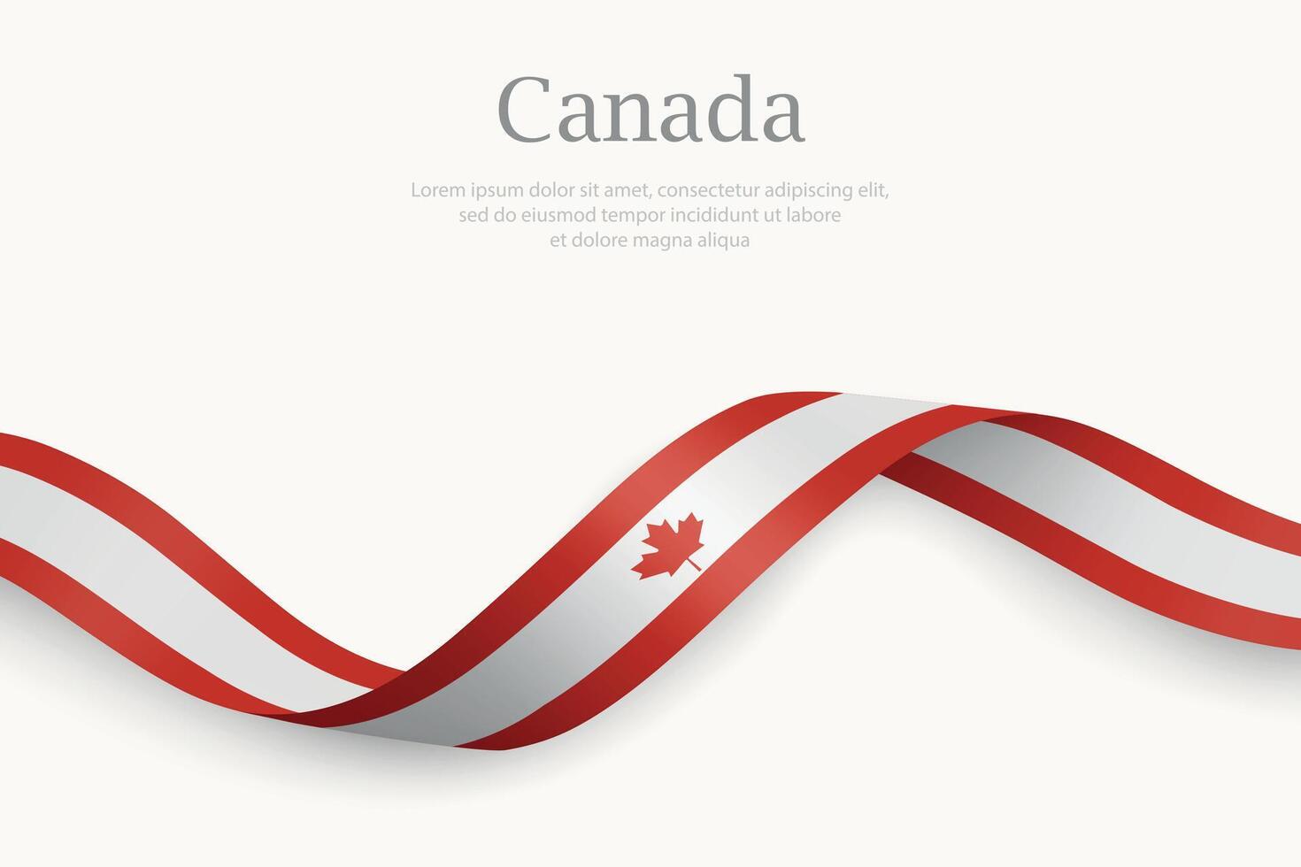 Canada flag on Waving ribbon design vector