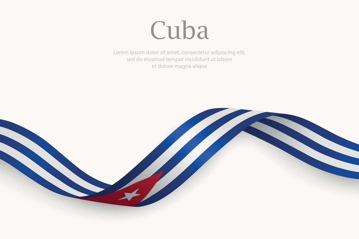 Cuba flag on Waving ribbon design vector