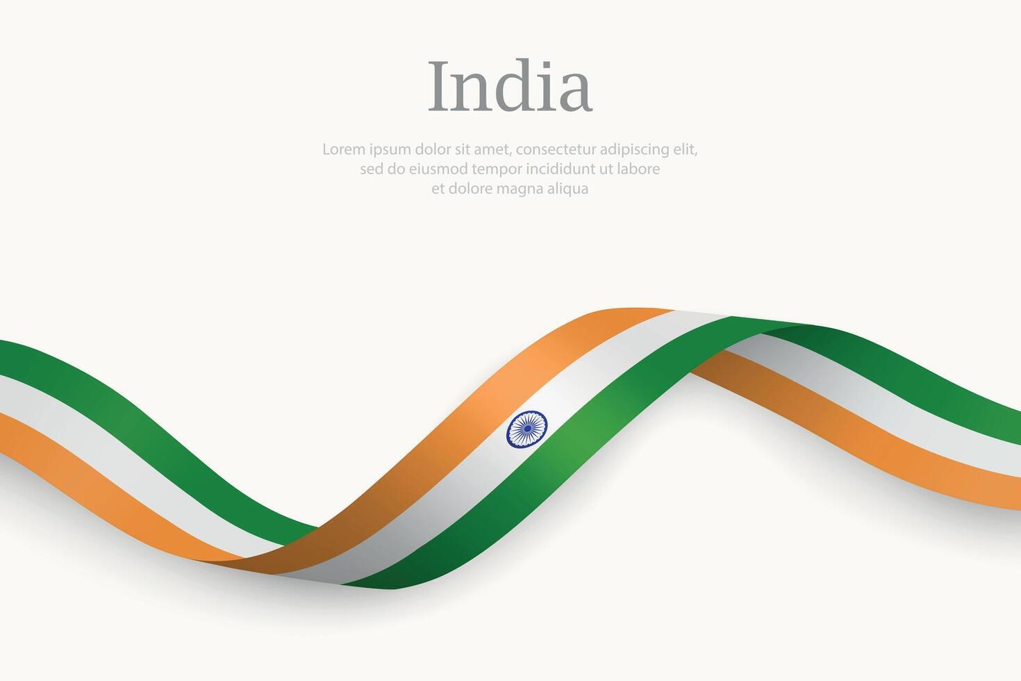 India flag on Waving ribbon design vector