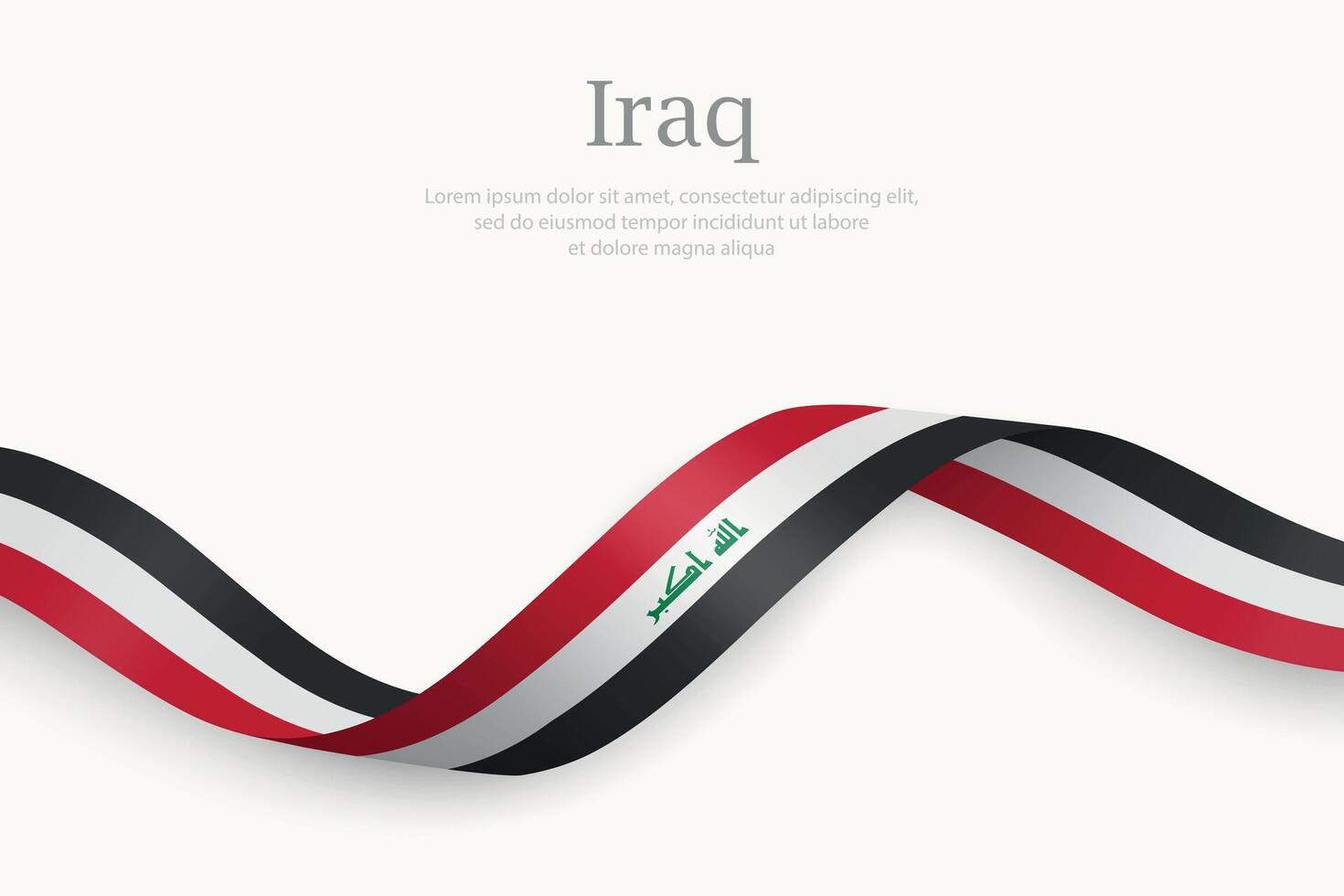 Iraq flag on Waving ribbon design vector