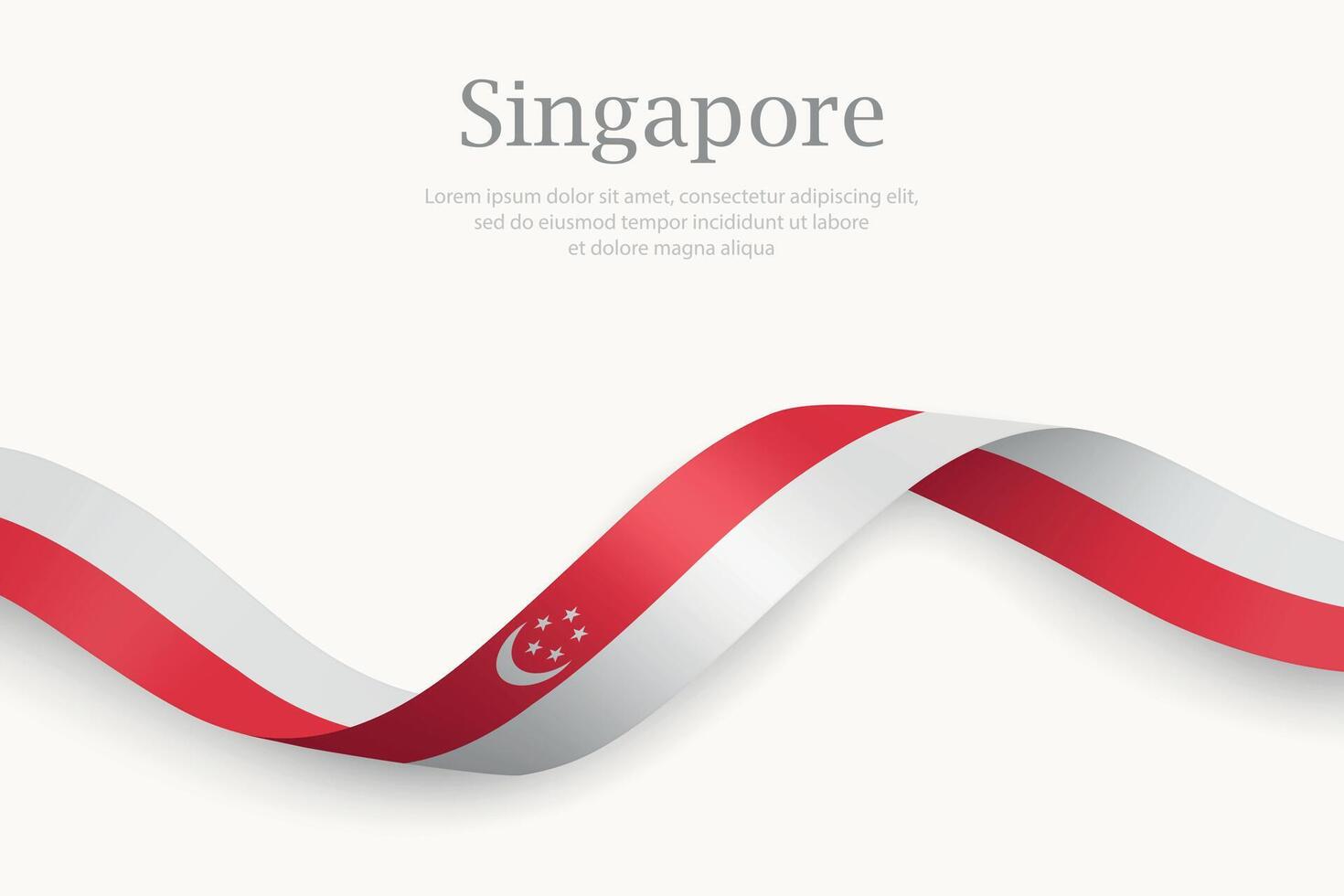 Singapore flag on Waving ribbon design vector