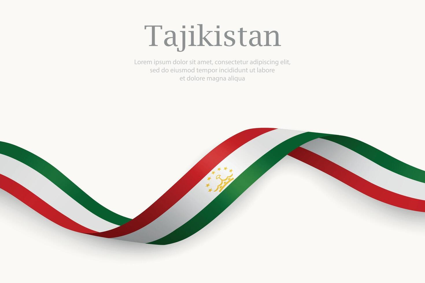 Tajikistan flag on Waving ribbon design vector