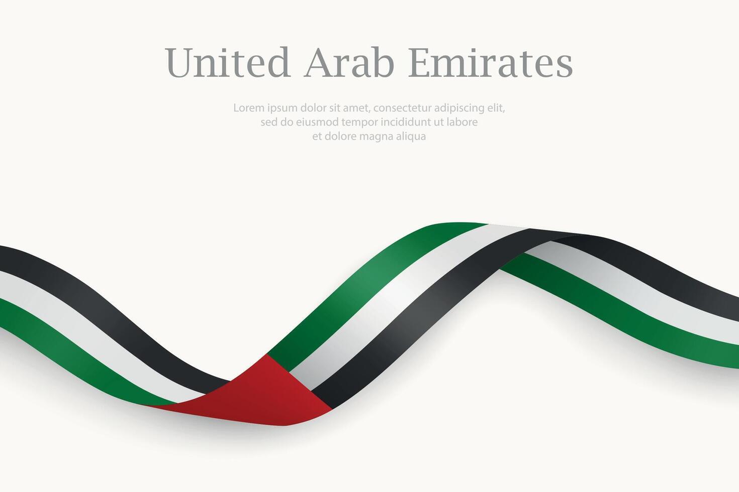United Arab Emirates flag on Waving ribbon design vector