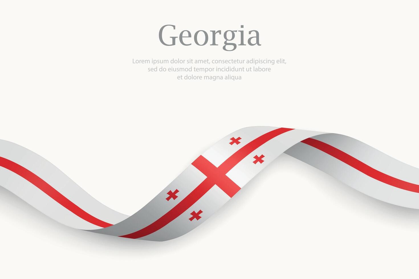 Georgia flag on Waving ribbon design vector