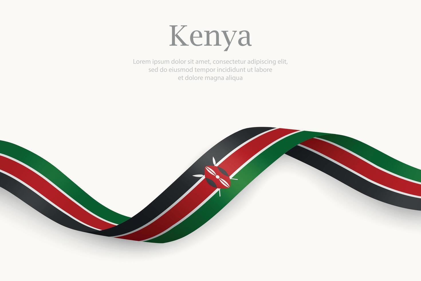 Kenya flag on Waving ribbon design vector