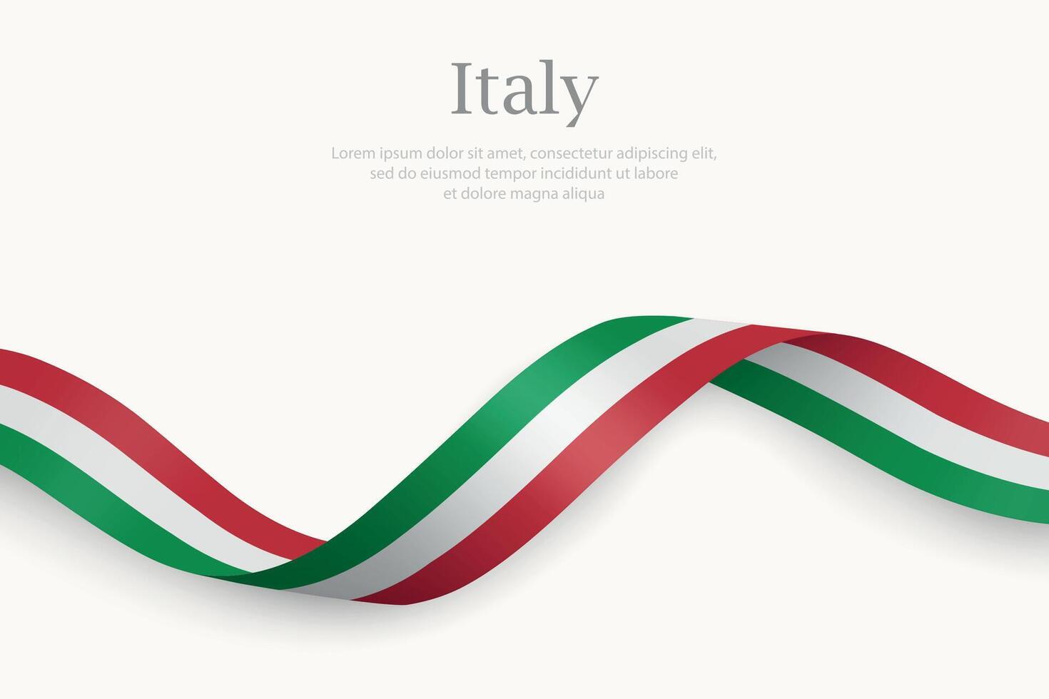 Italy flag on Waving ribbon design vector
