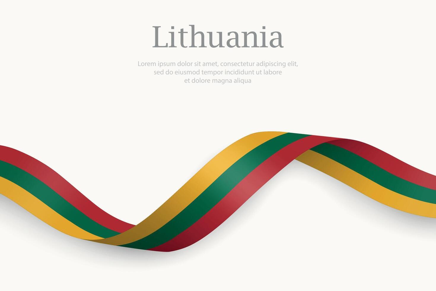 Lithuania flag on Waving ribbon design vector