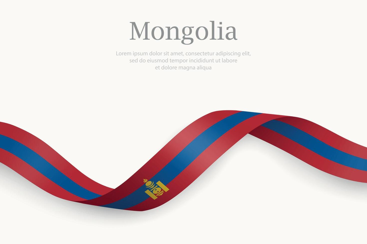 Mongolia flag on Waving ribbon design vector