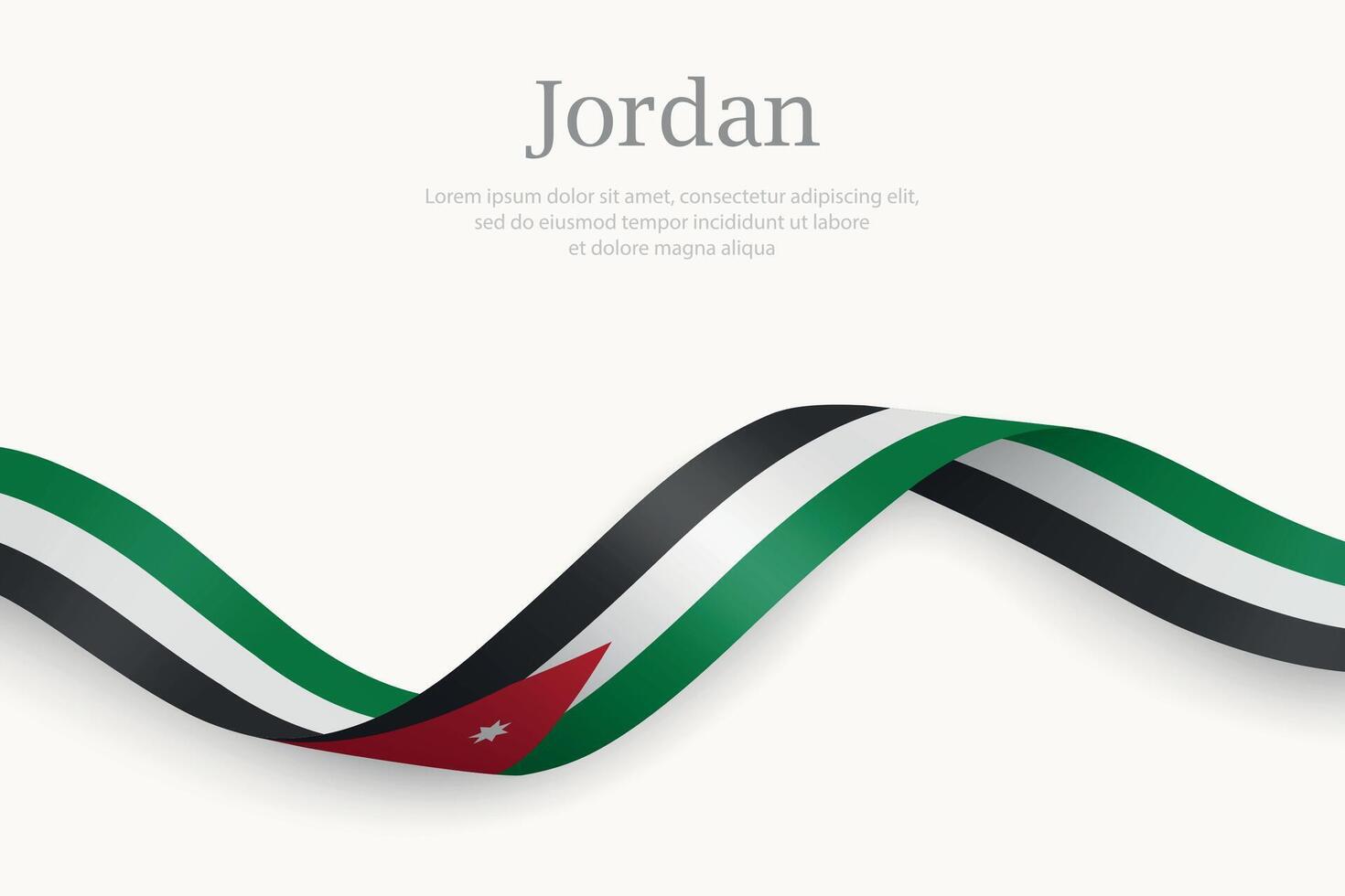 Jordan flag on Waving ribbon design vector
