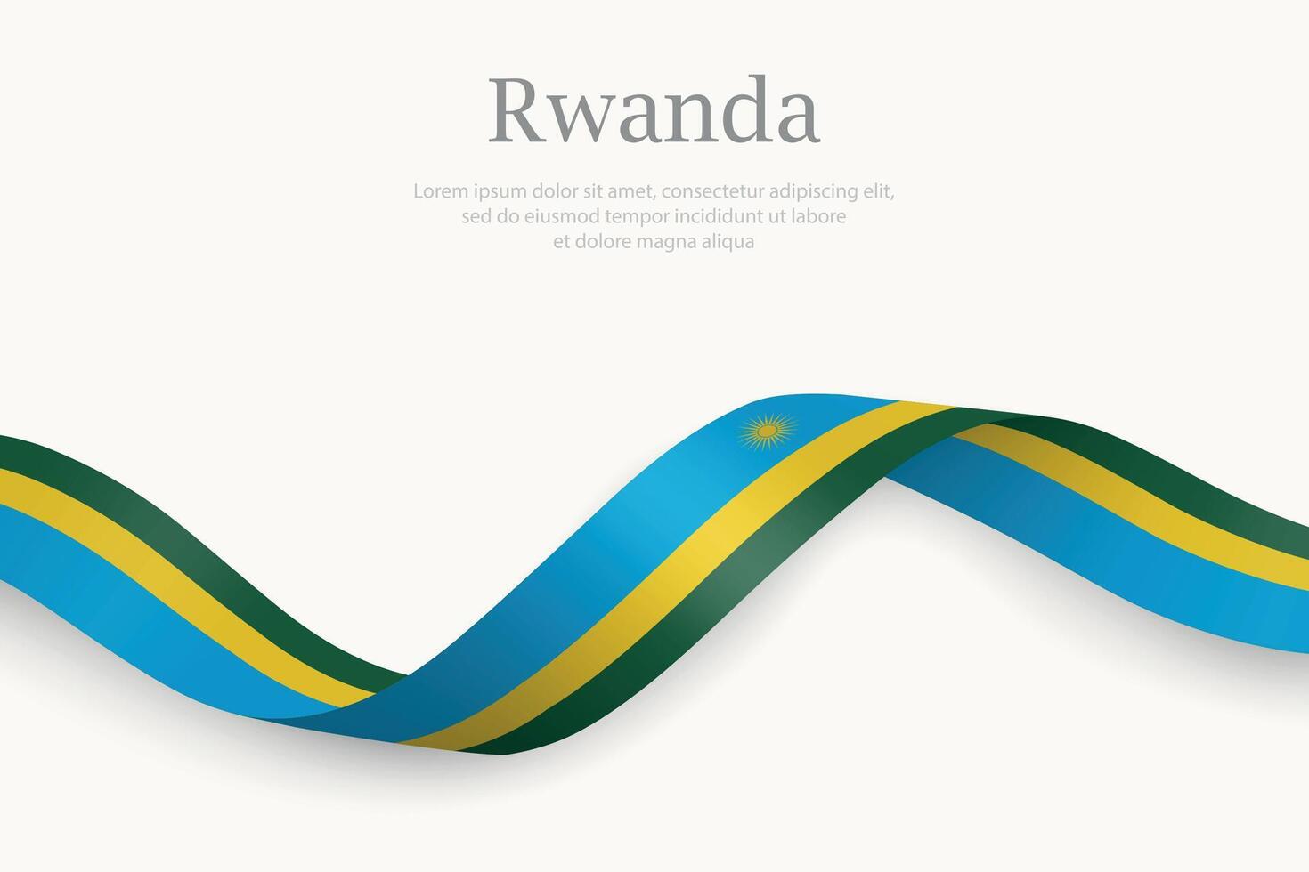 Rwanda flag on Waving ribbon design vector