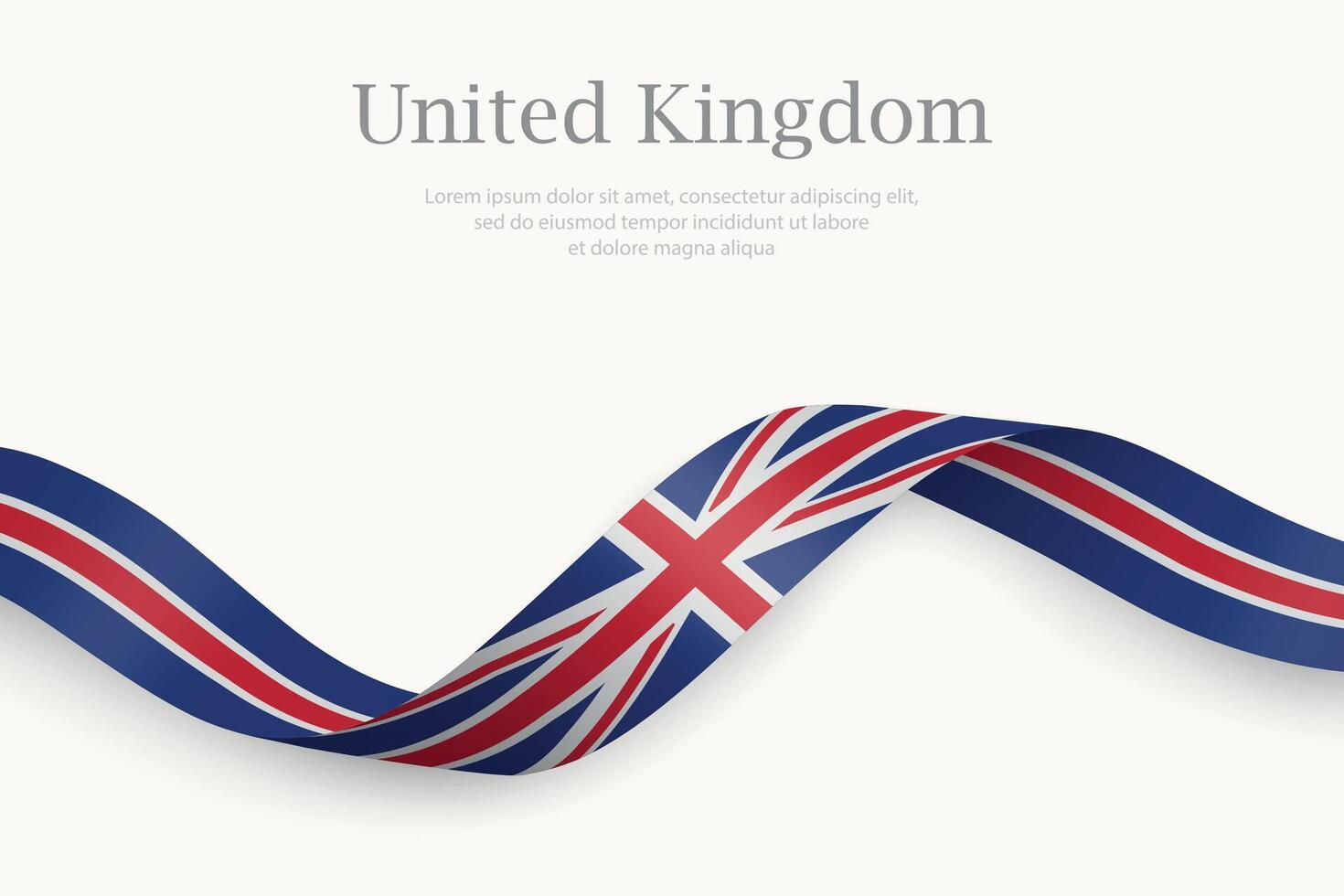 United Kingdom flag on Waving ribbon design vector