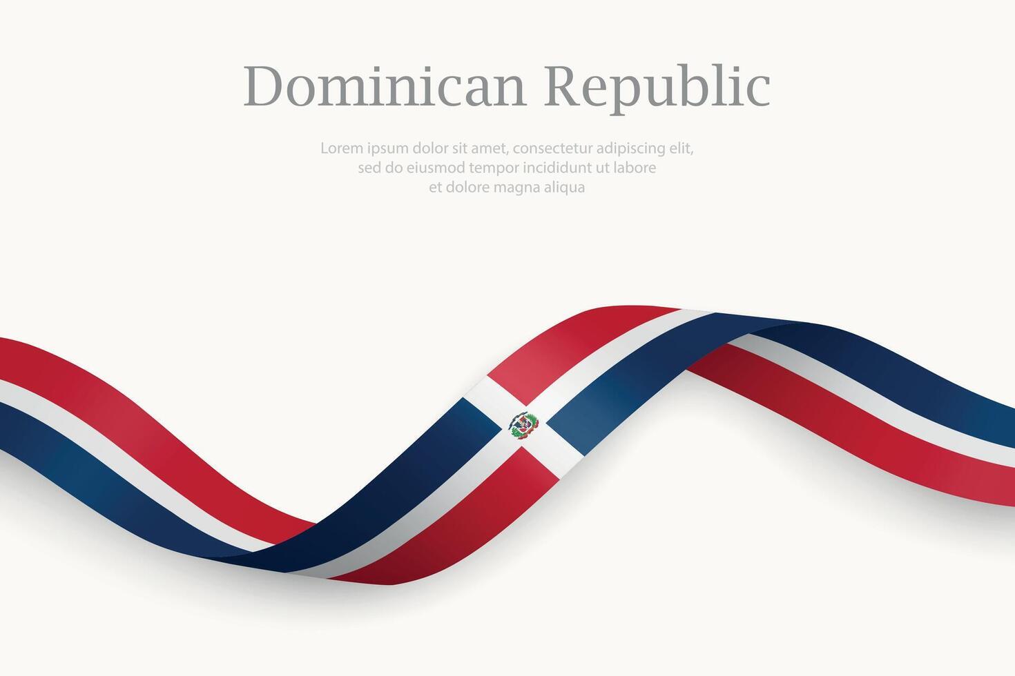 Dominican Republic flag on Waving ribbon design vector