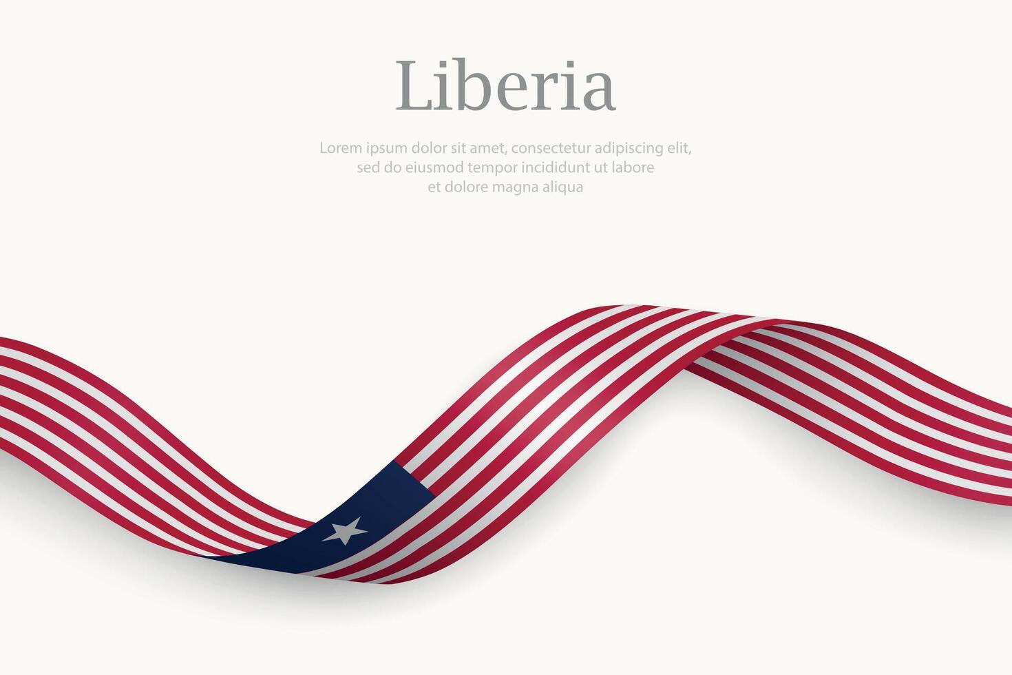 Liberia flag on Waving ribbon design vector