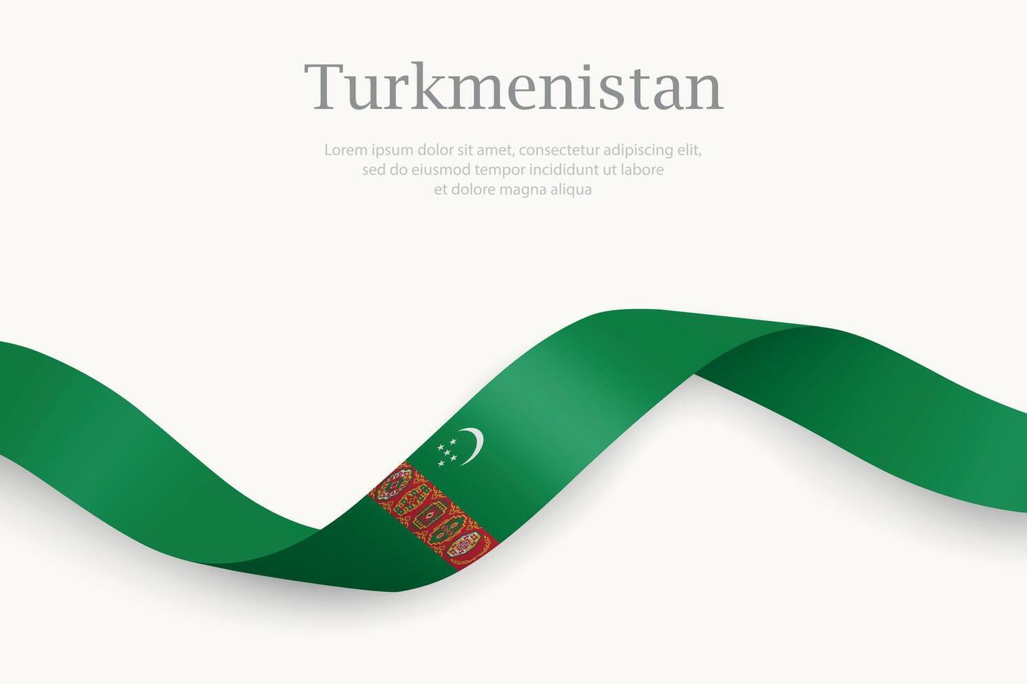 Turkmenistan flag on Waving ribbon design vector