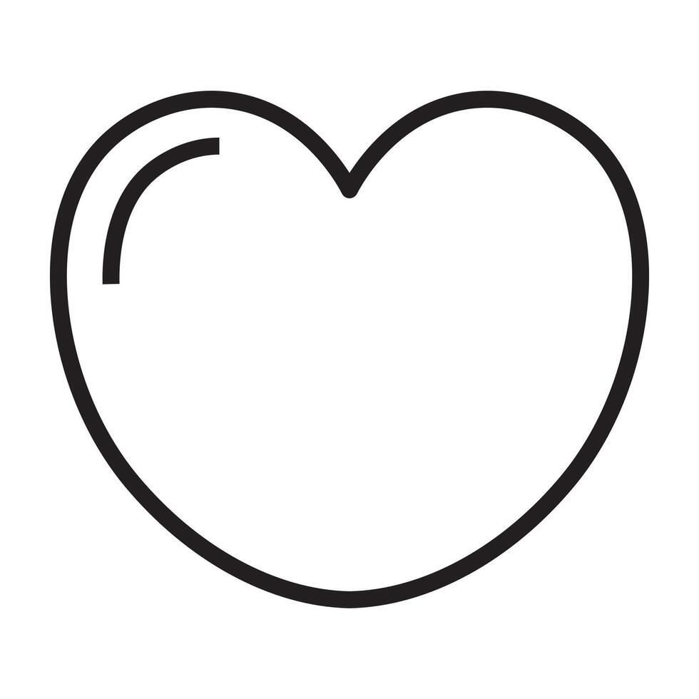 Heart outline icon, love and health symbol, black and white illustration isolated on white background. vector