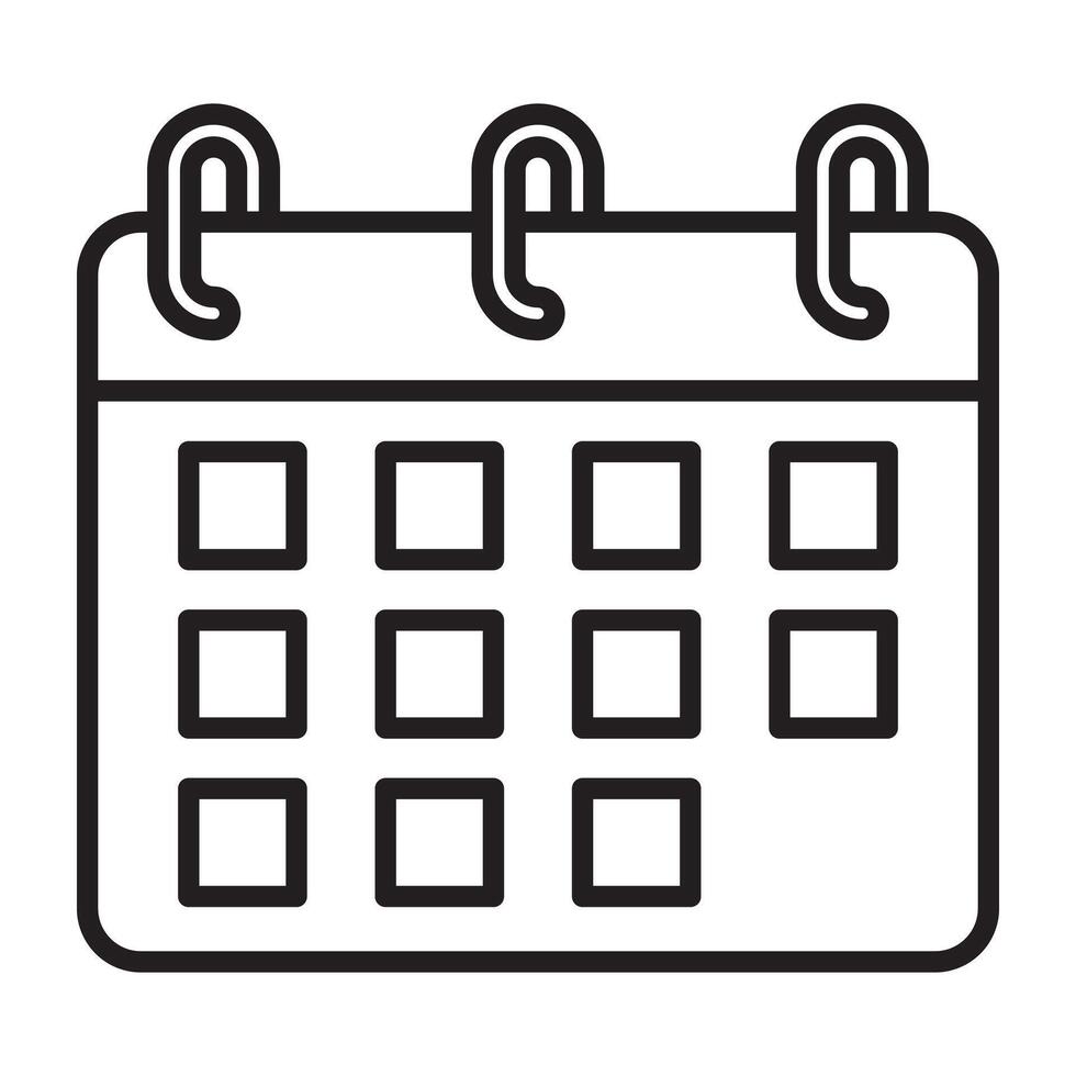 Calendar icon, schedule and planning symbol vector