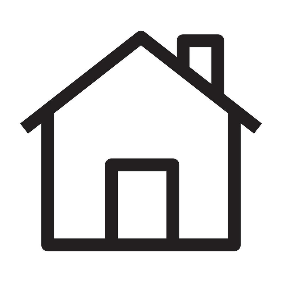 House icon, home and residential symbol, black and white illustration isolated on white background. vector