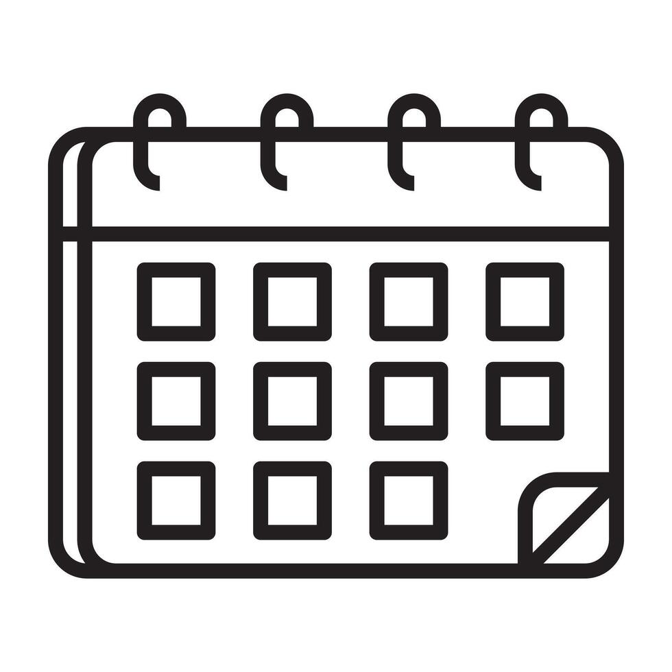 Calendar icon. schedule and planning symbol. vector