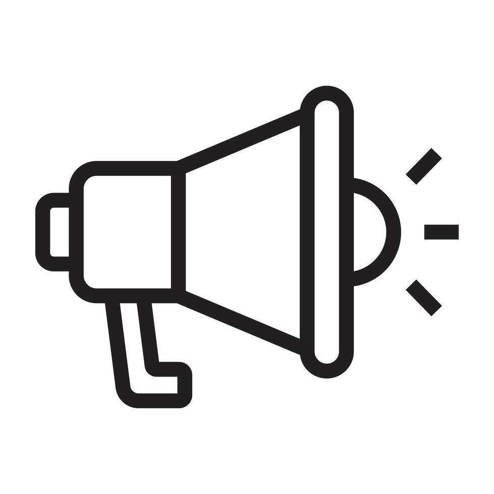 Megaphone icon, announcement and loudspeaker symbol. vector